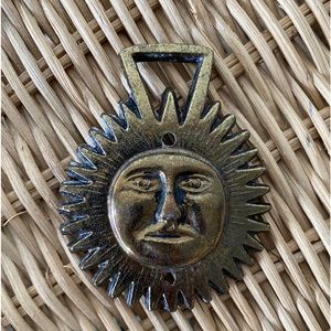 Celestial Sun Brass Horse Harness Buckle